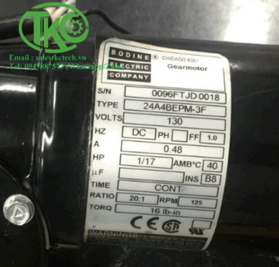Picture of Motor Bodine Electric 24A4BEPM-3F